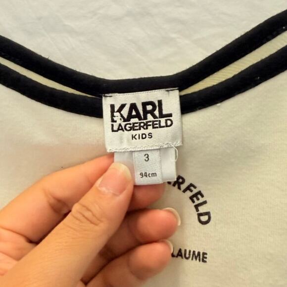 KARL LAGERFELD Girls White Logo Playsuit Size 3 94cm - Picture 4 of 4